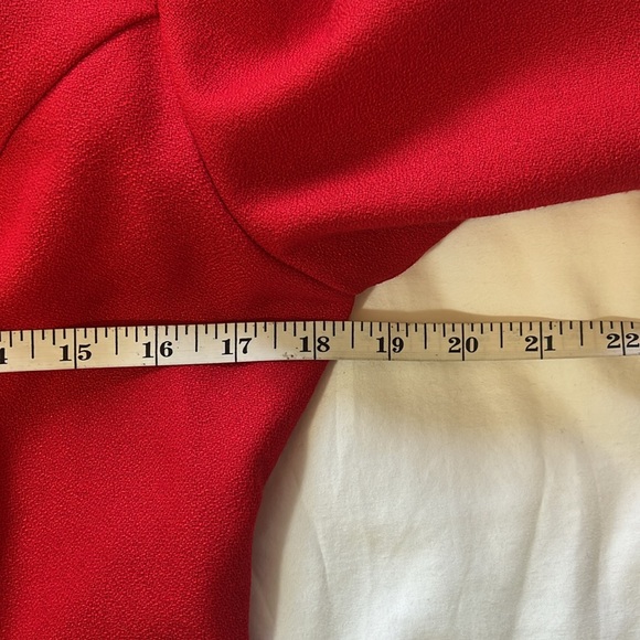 VTG 80s La Belle Juniors Sz 5 Red Long Sleeve Mini Dress Shoulder Pads H1 - Picture 10 of 12